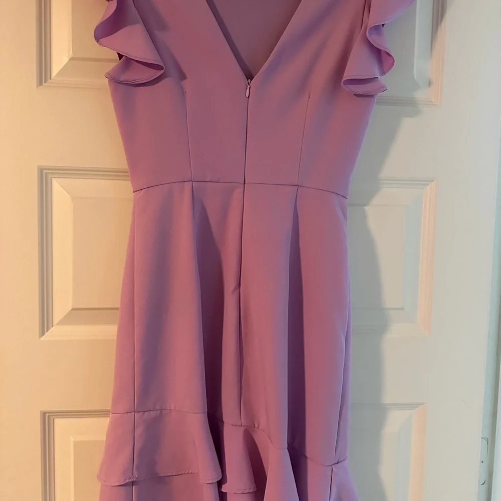Elegant Lavender Ruffle Dress - Picture 2 of 5